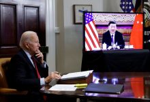 US President Joe Biden in a virtual call with China's Xi Jinping
