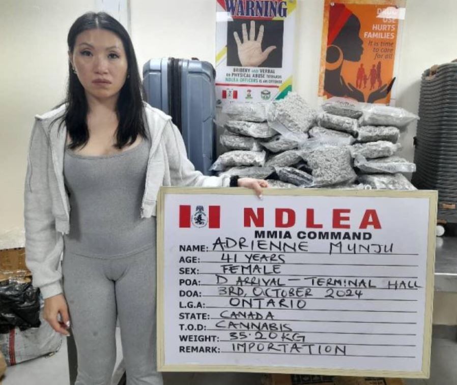 Canadian lady jailed 11 years for importing 35.20kg cannabis