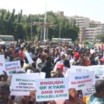 Protesters storm Senate chambers, demand Kyari’s sacking