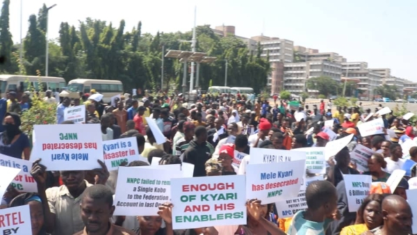 Protesters storm Senate chambers, demand Kyari’s sacking