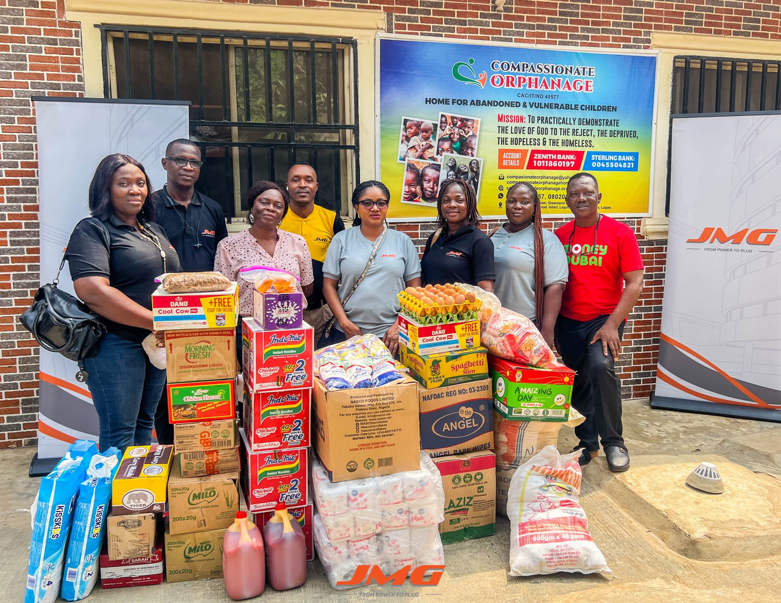 JMG Limited donates food items to orphanages